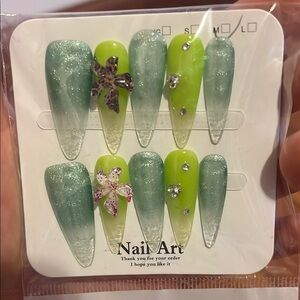 Green and Blue nails